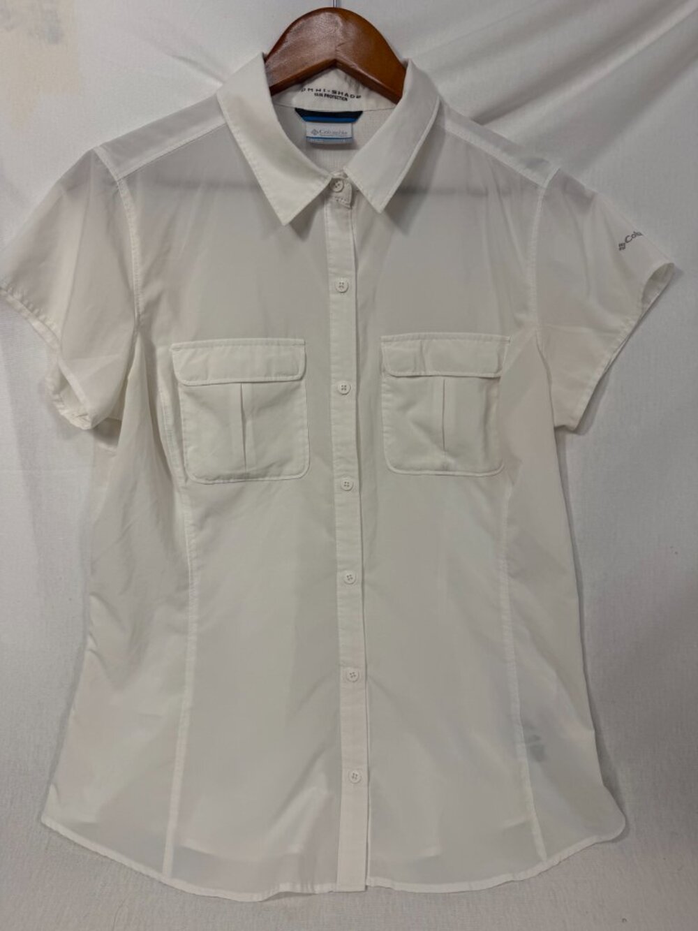 Columbia Women's Omni-Shade Short Sleeve Button-Up Shirt - Size Large